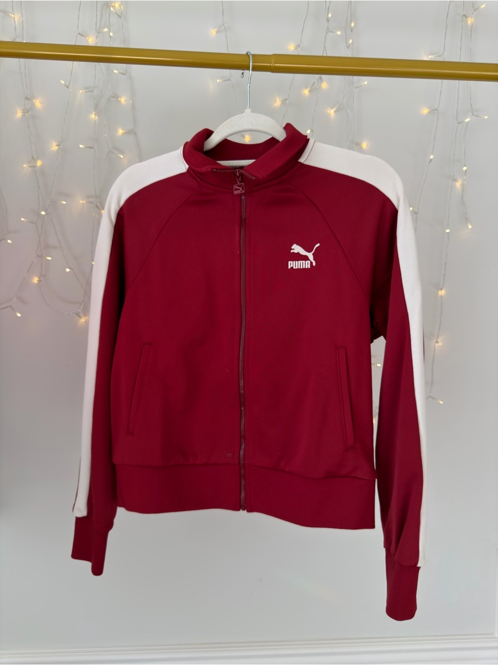 PUMA T7 Retro Track Jacket Red White Full Zip Size S